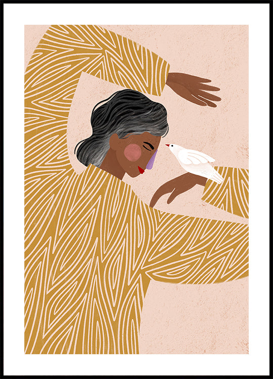 Poster La donna con un uccello