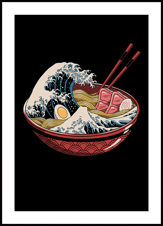 Grande poster dell'onda di ramen