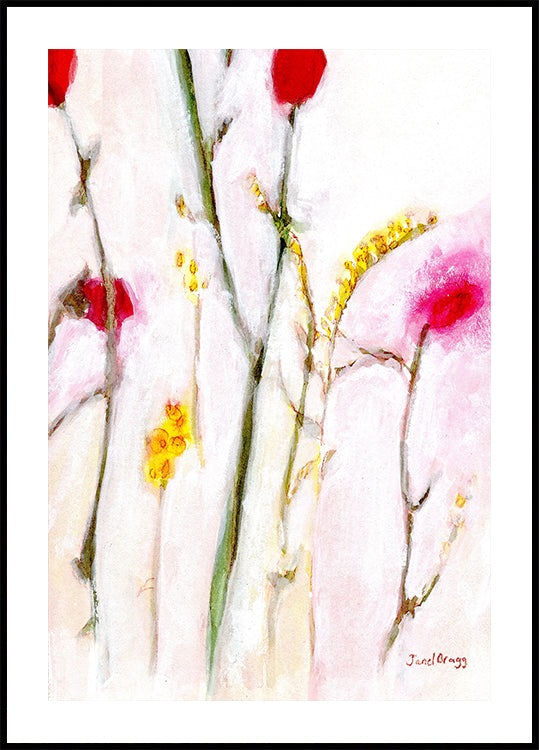 Poster floreale in arancione e lilla