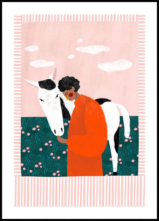 Ragazza e cavallo vibranti