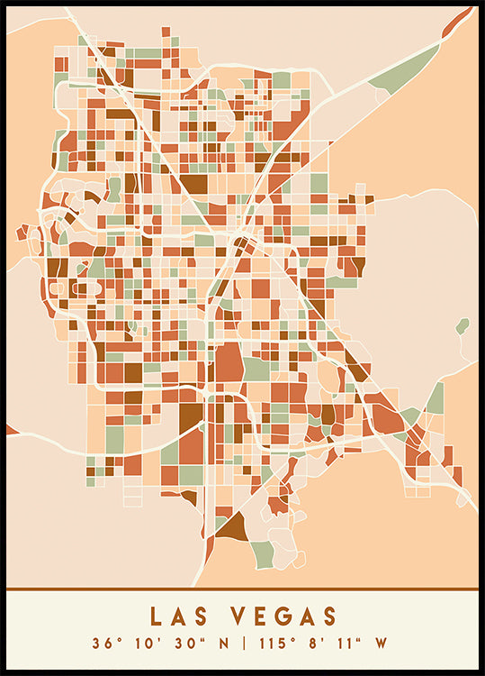 Poster Black Maps Earth Tones 38