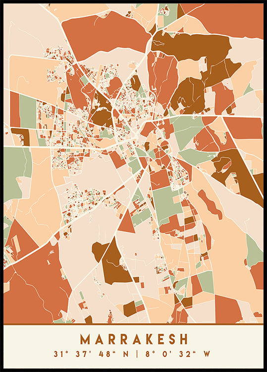 Poster Black Maps Earth Tones 47