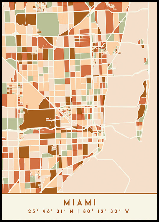 Poster Black Maps Earth Tones 53