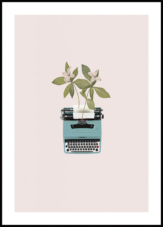 Poster della macchina da scrivere botanica