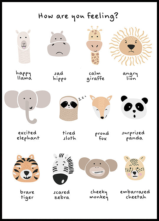 Stampa di emozioni meditative calmanti per bambini 1 poster