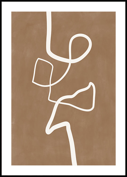 Poster con grafica a linea singola bianca