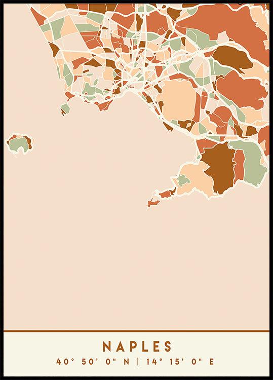 Poster Black Maps Earth Tones 58