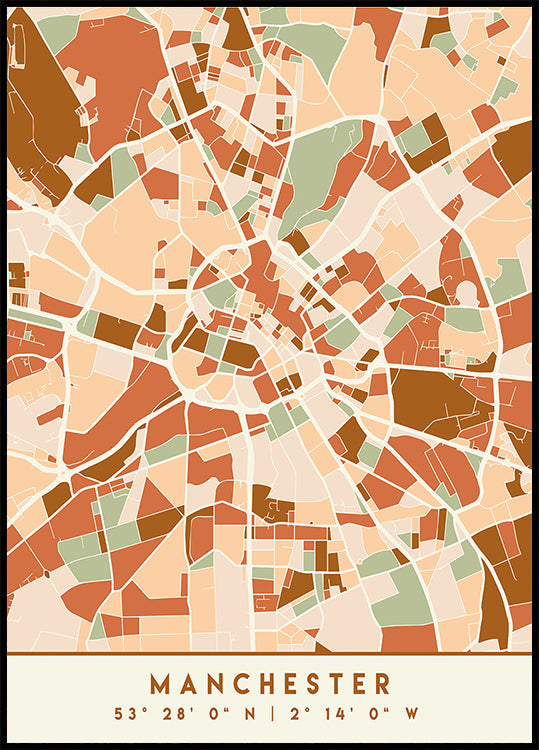 Poster Black Maps Earth Tones 45