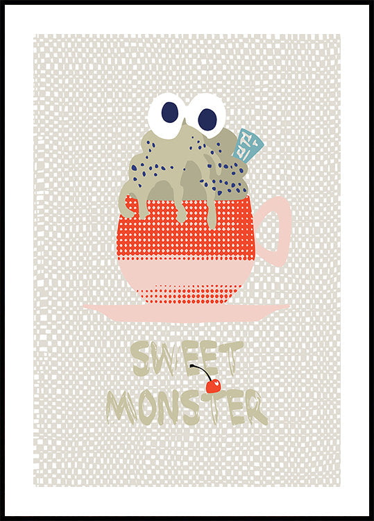 Dolce mostro cupcake rosso Poster