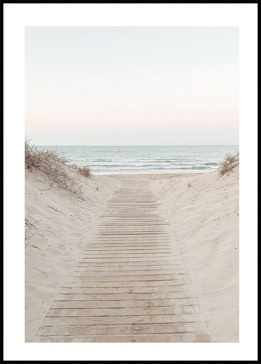 Manifesto del sentiero in legno per la spiaggia 