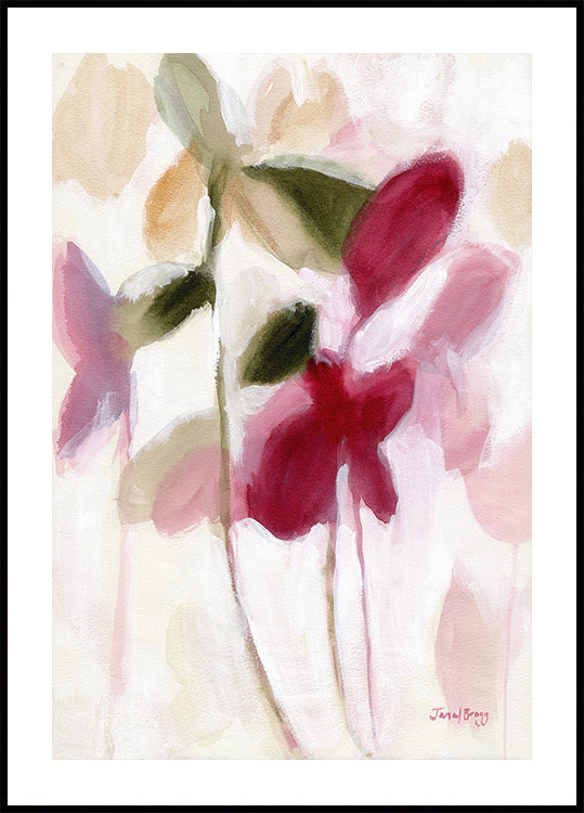 Poster botanico in viola e oro