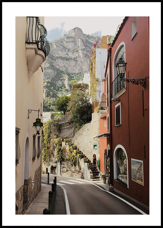 Manifesto di strada affascinante a Positano