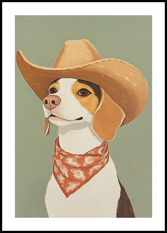 Poster di cane Beagle cowboy