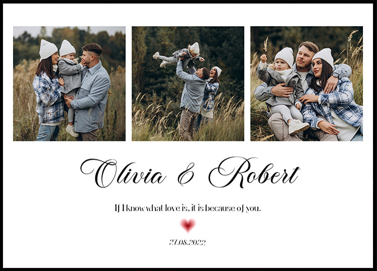 Il nostro poster con collage di foto della famiglia d'amore