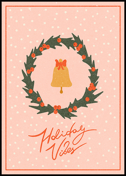 Ghirlanda di Natale con campana e fiocco Poster