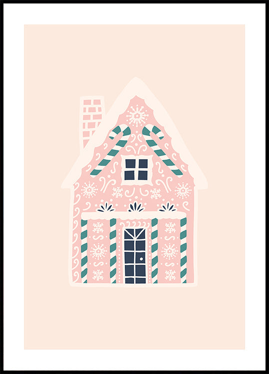 Poster della casa di marzapane di Natale