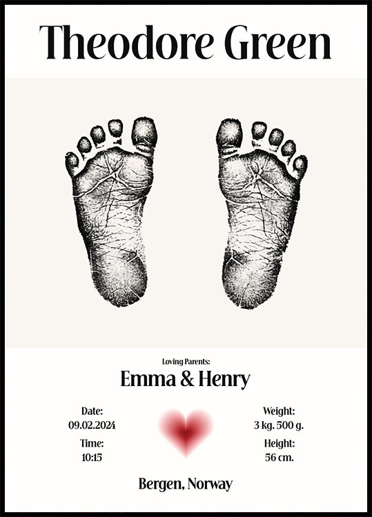 Poster personale dell'impronta del bambino