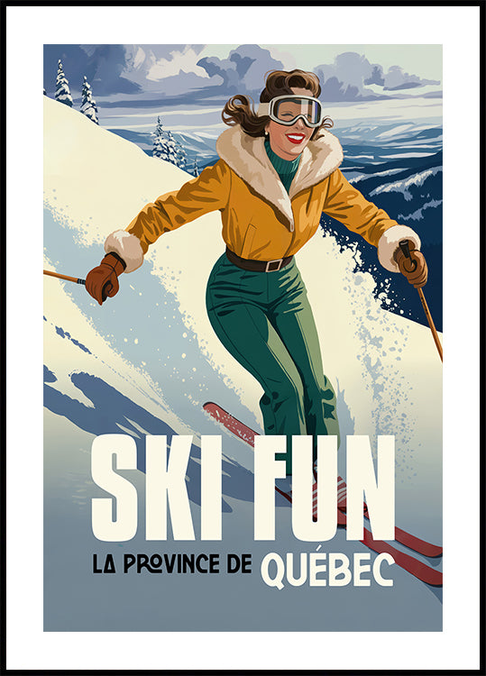Poster del divertimento sugli sci del Quebec
