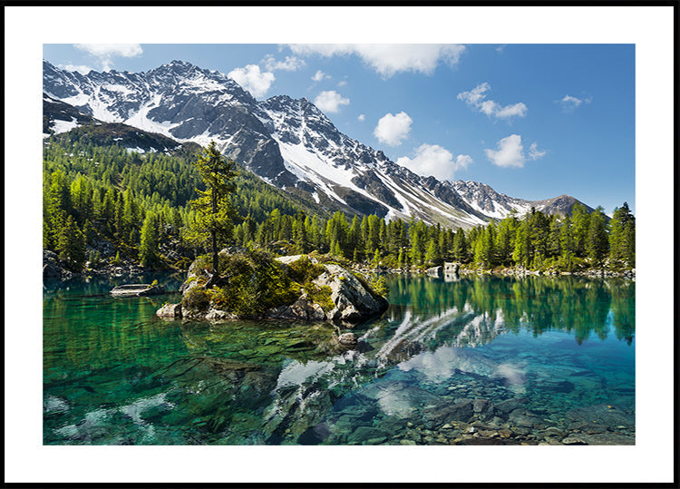 Poster del lago di montagna verde