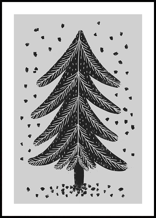 Monochrome Pinefall Plakat