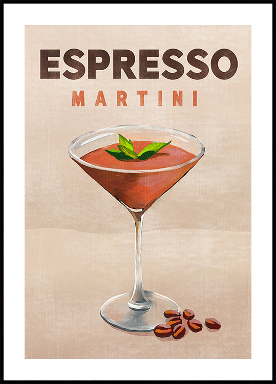 Poster decorativo per cocktail bar espresso Martini