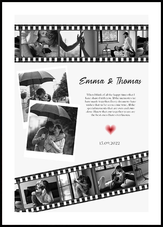 Poster con collage di foto del film anniversario