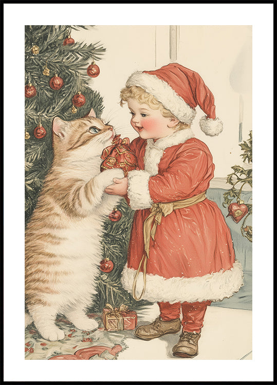 Poster di Natale per bambini e gatti
