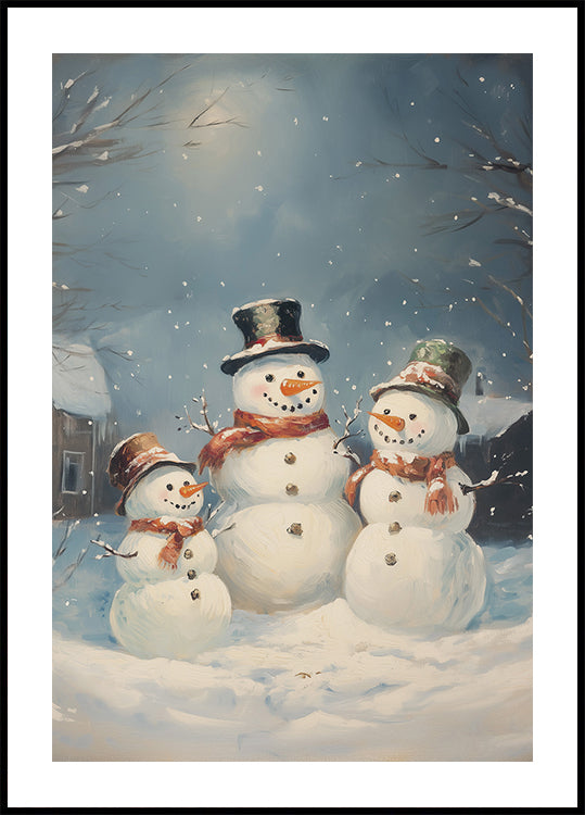 Poster della famiglia pupazzo di neve