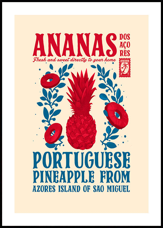 Poster con stampa della cucina all'ananas