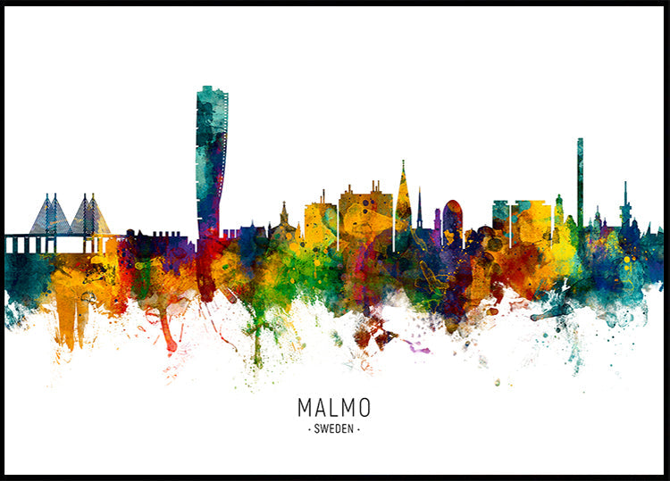 Poster dello skyline di Malmö Svezia