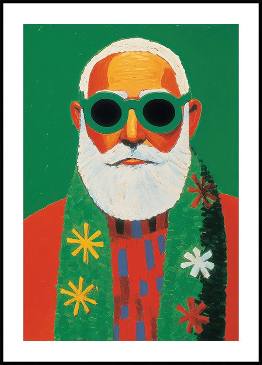 Poster in stile Babbo Natale soleggiato