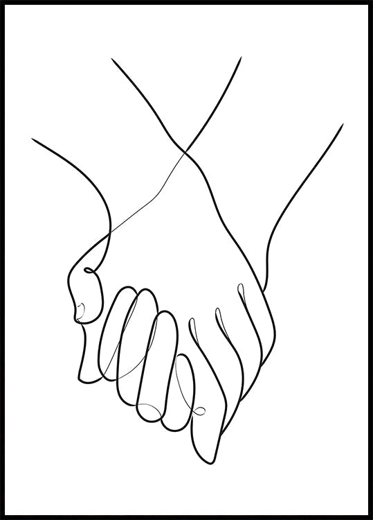 Poster delle linee che si tengono per mano