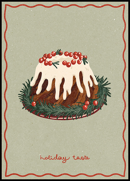 Torta di Natale. Poster del gusto delle vacanze