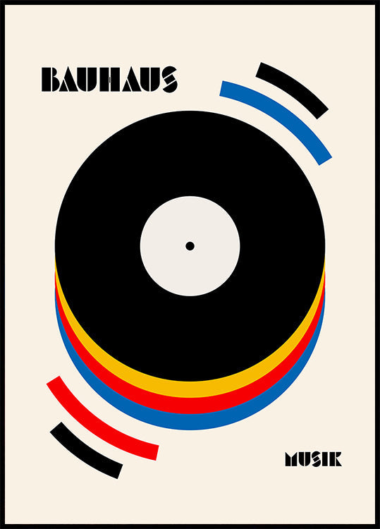Poster di illustrazioni retrò di musica Bauhaus
