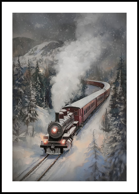 Poster del treno a vapore nevicata