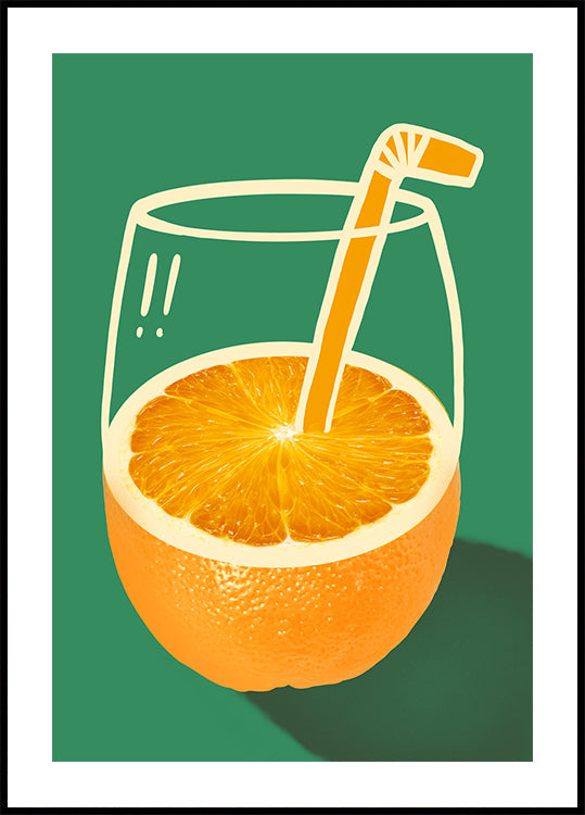Poster arancione vibrante sapientemente illustrato