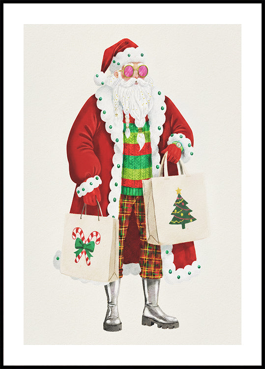 Poster di Babbo Natale va a fare shopping