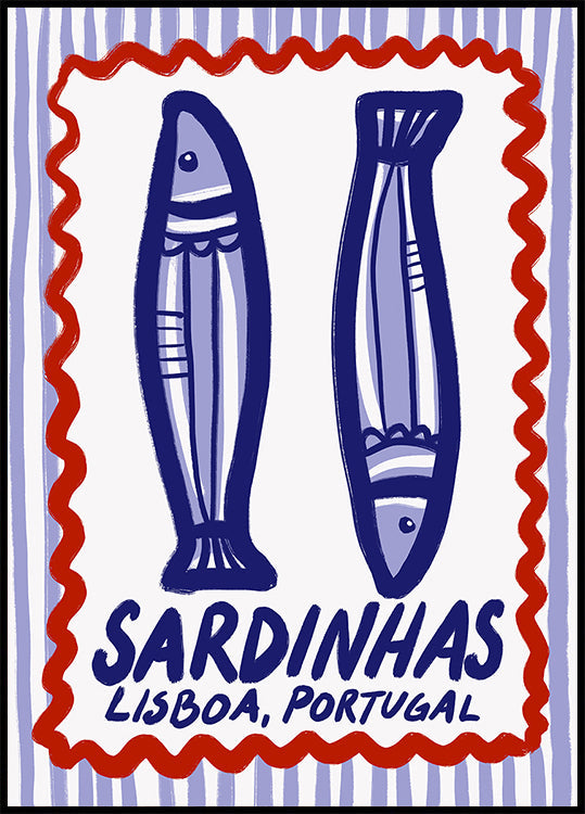 Poster della delizia delle sardine di Lisbona