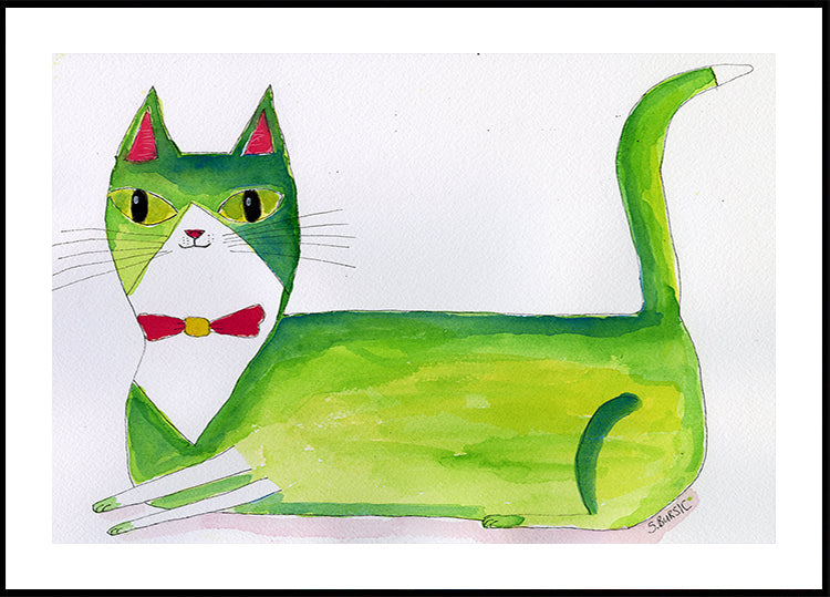 Il poster del gatto verde