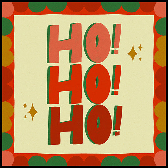 Illustrazione festosa di Natale Ho Ho Ho (NUOVO)