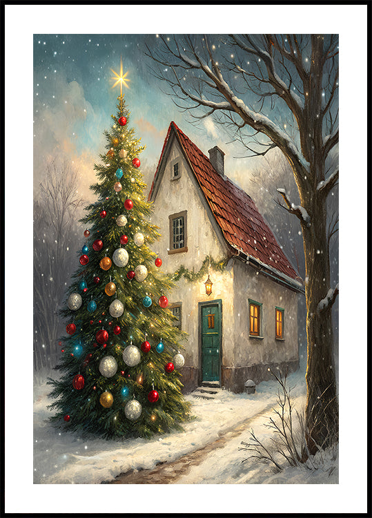 Poster di accogliente cottage di Natale