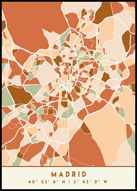 Poster Black Maps Earth Tones 44