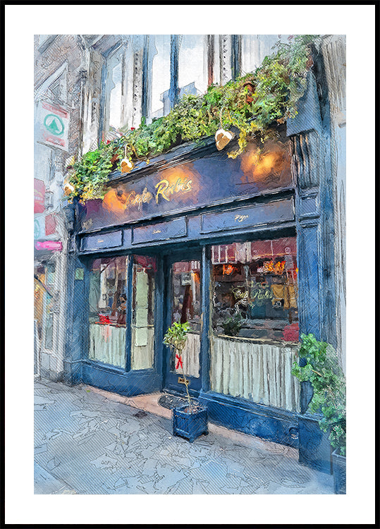 Arte dell'acquerello della città di Dublino Irlanda (10)