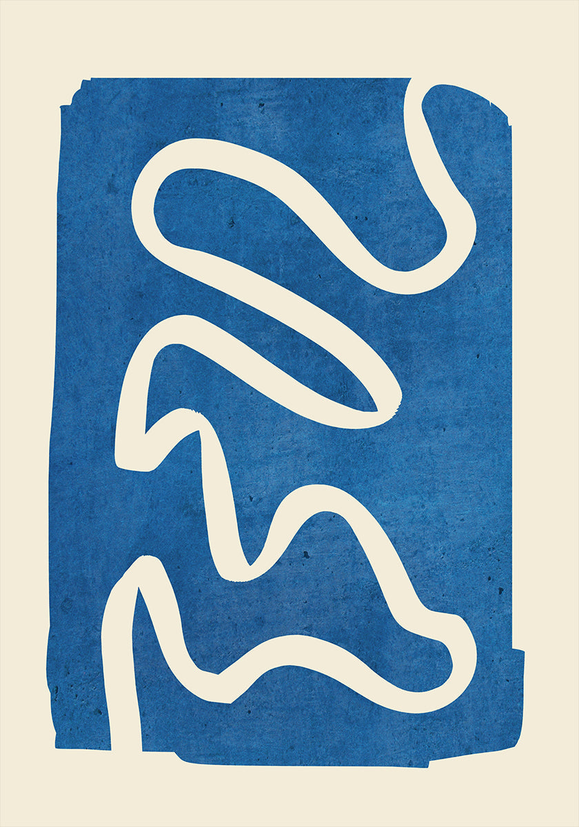 Poster blu minimale astratto geometrico