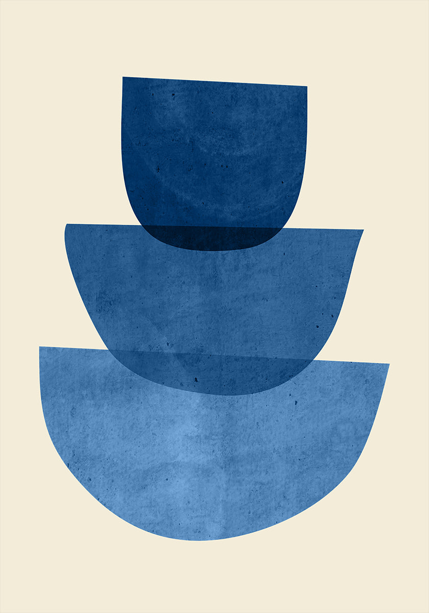 Poster blu di forme astratte geometriche