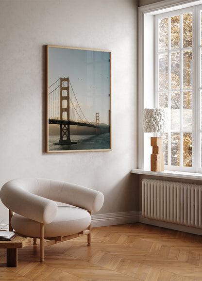 Poster del tramonto sul Golden Gate Bridge