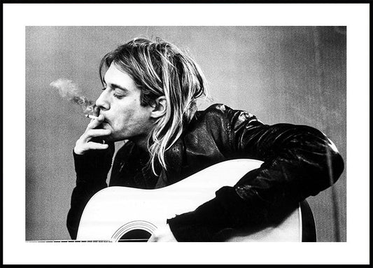 Poster con ritratto iconico di Kurt Cobain