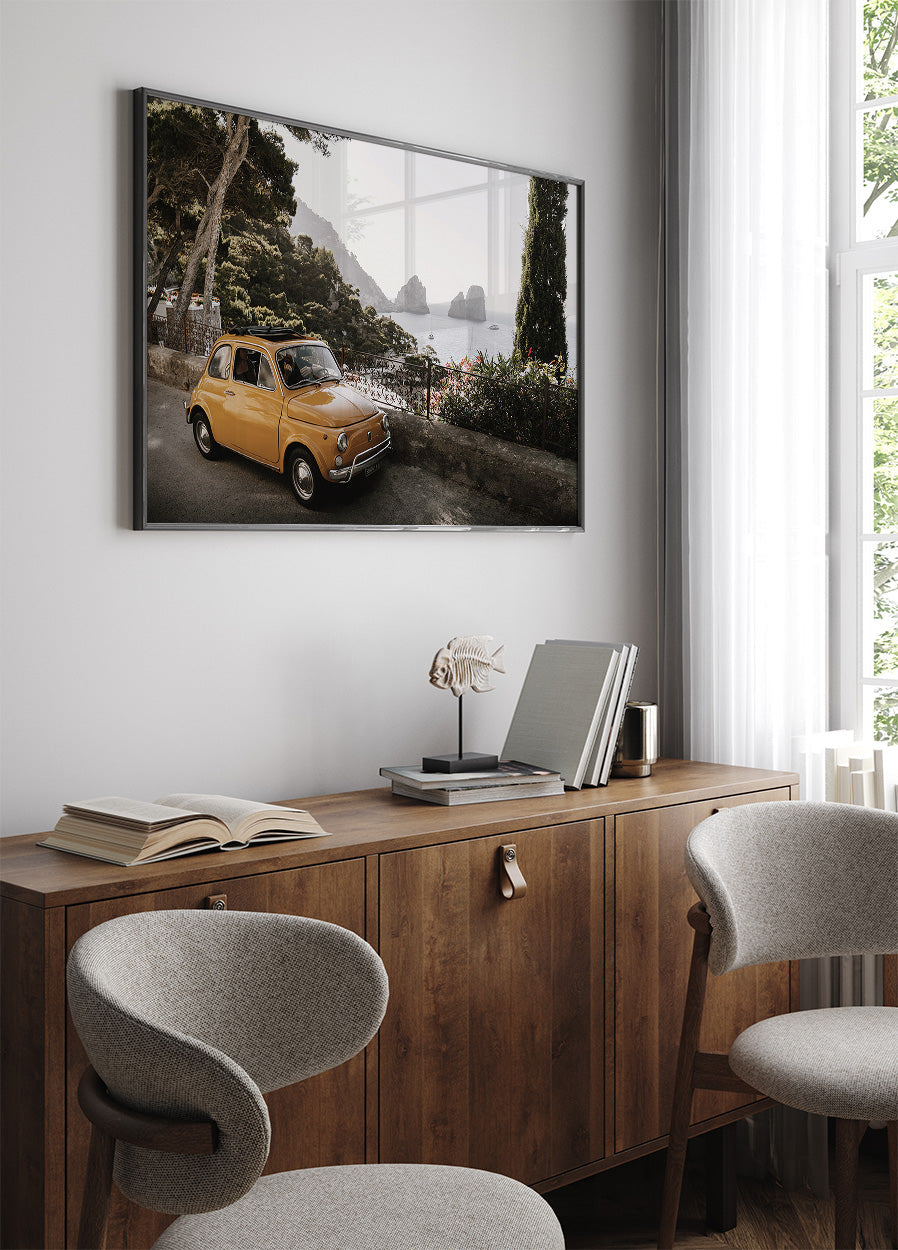 Poster Macchinina arancione a Capri - Posterbox.it