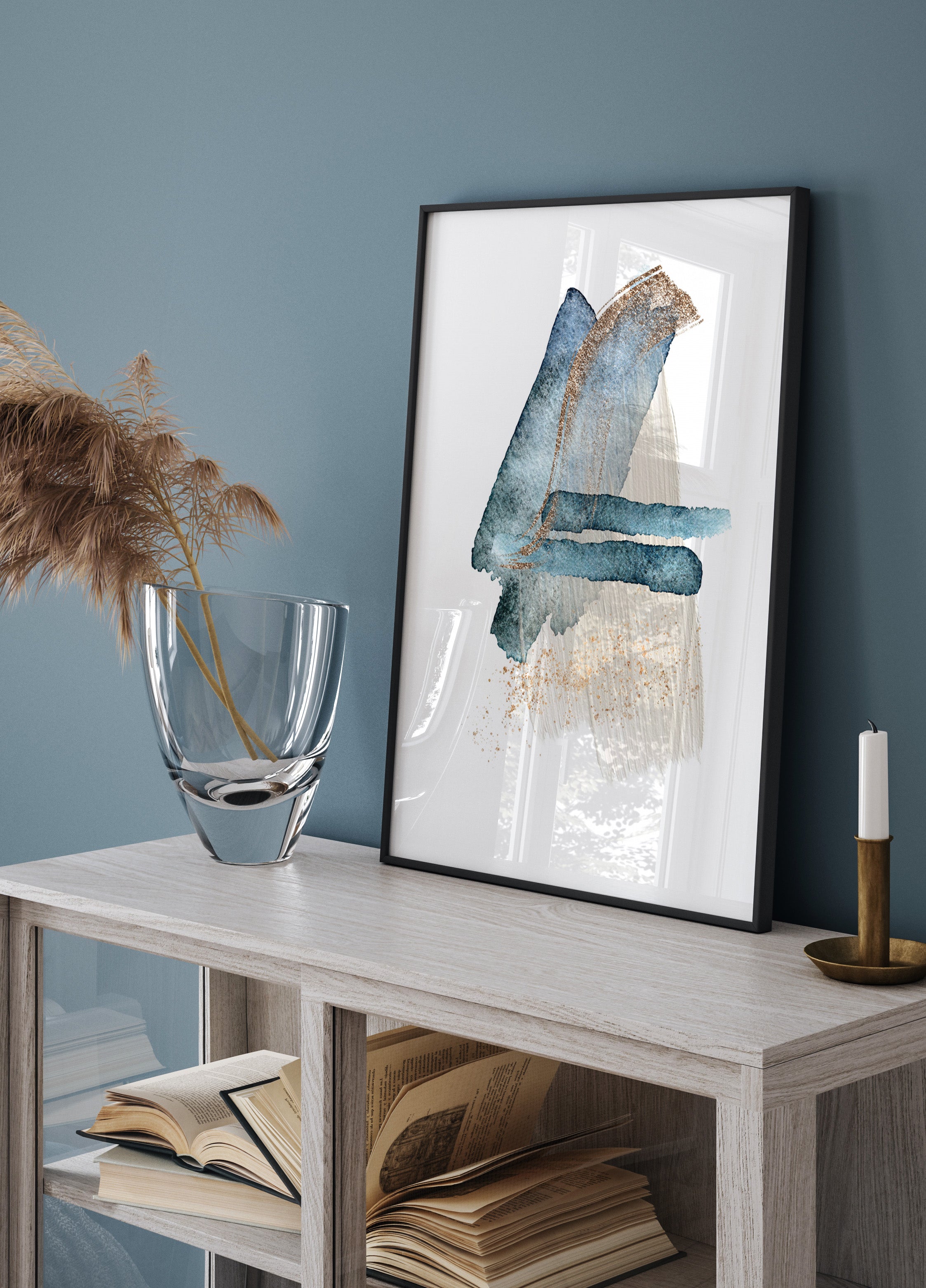 Tratti moderni in oro blu