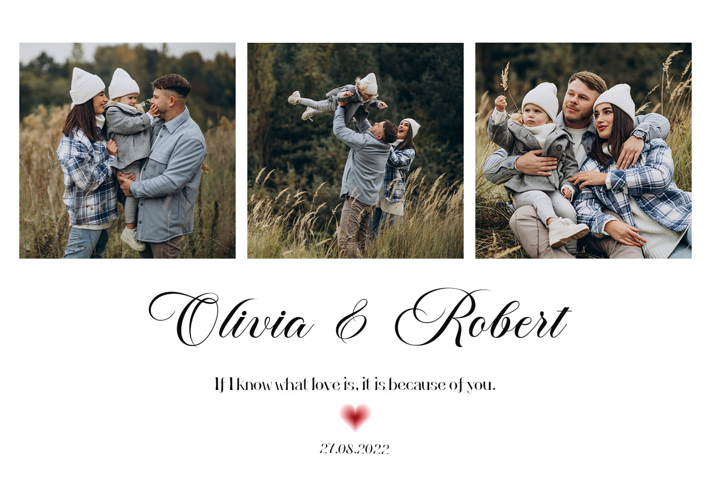 Il nostro poster con collage di foto della famiglia d'amore